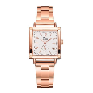 DISU Fashion Women Watch Luxury Brand Metal Steel Strip Square Simple Ladies Quartz WristWatches Clock Gift Bayan Kol Saati #B