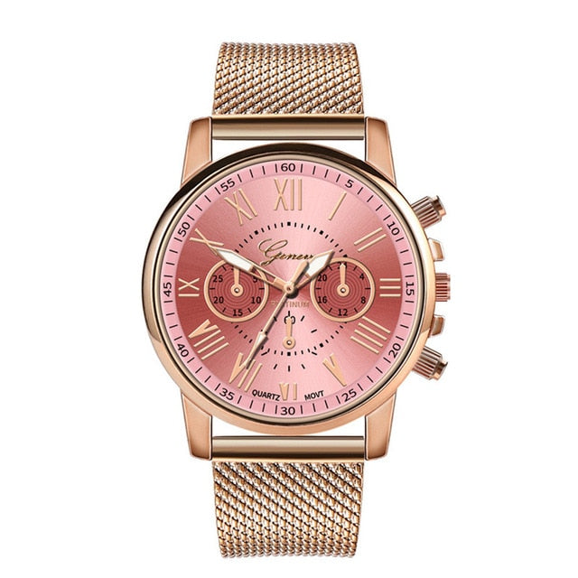 Bussiness Women's Watches Fashion Geneva Brand Roman Numeral Simple Clock Kol Saati Montre Femme Relogio Feminino Reloj Mujer@50