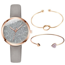 Load image into Gallery viewer, 3PCS/SET Watch Bracelet Set Women Fashion Glitter Ladies Watch Women Watches Leather Women&#39;s Watches Clocks Gift zegarek damski