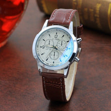 Load image into Gallery viewer, Fashion Faux Leather Mens Men&#39;s Watch Leather Military Casual Luxury Brand Quartz Wristwatches Stainless Business reloj hombre