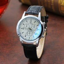 Load image into Gallery viewer, Fashion Faux Leather Mens Men&#39;s Watch Leather Military Casual Luxury Brand Quartz Wristwatches Stainless Business reloj hombre