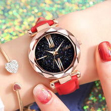 Load image into Gallery viewer, Foloy Women Watch Star Sky Dial Clock Luxury Rose Gold Fashion Women&#39;s Bracelet Quartz Wrist Watches