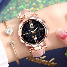 Load image into Gallery viewer, Foloy Women Watch Star Sky Dial Clock Luxury Rose Gold Fashion Women&#39;s Bracelet Quartz Wrist Watches