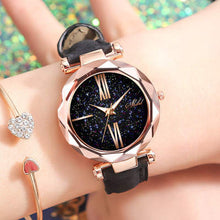 Load image into Gallery viewer, Foloy Women Watch Star Sky Dial Clock Luxury Rose Gold Fashion Women&#39;s Bracelet Quartz Wrist Watches