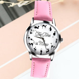 Women Watches Cat Print Gift Fashion Ladies Watches Girls Quartz Wrist Watch Leather Band Clock Reloj Mujer Bayan Kol Saati #W