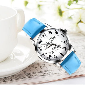 Women Watches Cat Print Gift Fashion Ladies Watches Girls Quartz Wrist Watch Leather Band Clock Reloj Mujer Bayan Kol Saati #W