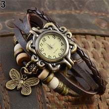 Load image into Gallery viewer, Women&#39;s Casual Vintage Multilayer Butterfly Faux Leather Bracelet Wrist Watch