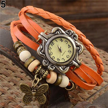 Load image into Gallery viewer, Women&#39;s Casual Vintage Multilayer Butterfly Faux Leather Bracelet Wrist Watch