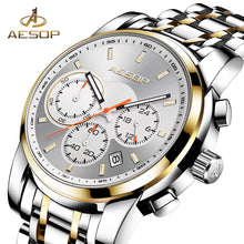 Load image into Gallery viewer, AESOP Man Stainless Steel Watch Men Luxury Brand Men&#39;s Wristwatch Male Clock Men Waterproof Quartz Watches Relogio Masculino