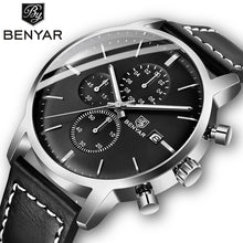 Load image into Gallery viewer, 2019 New BENYAR Men&#39;s Watches Casual Fashion Chronograph/30M Waterproof/Sport Watches Men Leather Wristwatch Mens Reloj Hombre