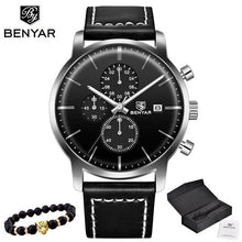 Load image into Gallery viewer, 2019 New BENYAR Men&#39;s Watches Casual Fashion Chronograph/30M Waterproof/Sport Watches Men Leather Wristwatch Mens Reloj Hombre