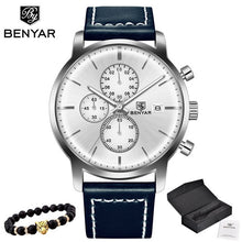 Load image into Gallery viewer, 2019 New BENYAR Men&#39;s Watches Casual Fashion Chronograph/30M Waterproof/Sport Watches Men Leather Wristwatch Mens Reloj Hombre