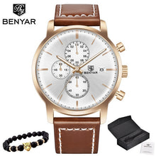 Load image into Gallery viewer, 2019 New BENYAR Men&#39;s Watches Casual Fashion Chronograph/30M Waterproof/Sport Watches Men Leather Wristwatch Mens Reloj Hombre