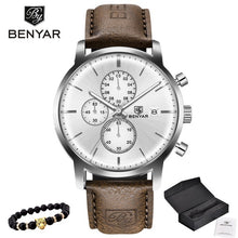 Load image into Gallery viewer, 2019 New BENYAR Men&#39;s Watches Casual Fashion Chronograph/30M Waterproof/Sport Watches Men Leather Wristwatch Mens Reloj Hombre