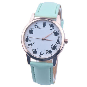 New Fashion Women Watches montre femme Casaul Cat Pattern Leather  Quartz Watches Women Relogio Feminino Bayan Kol Saati 999