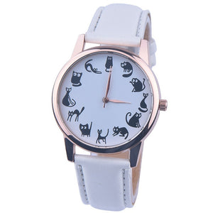 New Fashion Women Watches montre femme Casaul Cat Pattern Leather  Quartz Watches Women Relogio Feminino Bayan Kol Saati 999