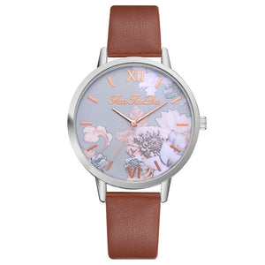 FanTeeDa luxury brand Fashion Women's Watch Printed Flower Causal Quartz Analog Wrist Watches relogio feminino Women Clock B30