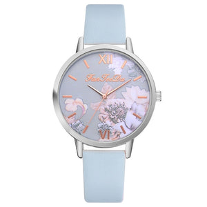 FanTeeDa luxury brand Fashion Women's Watch Printed Flower Causal Quartz Analog Wrist Watches relogio feminino Women Clock B30